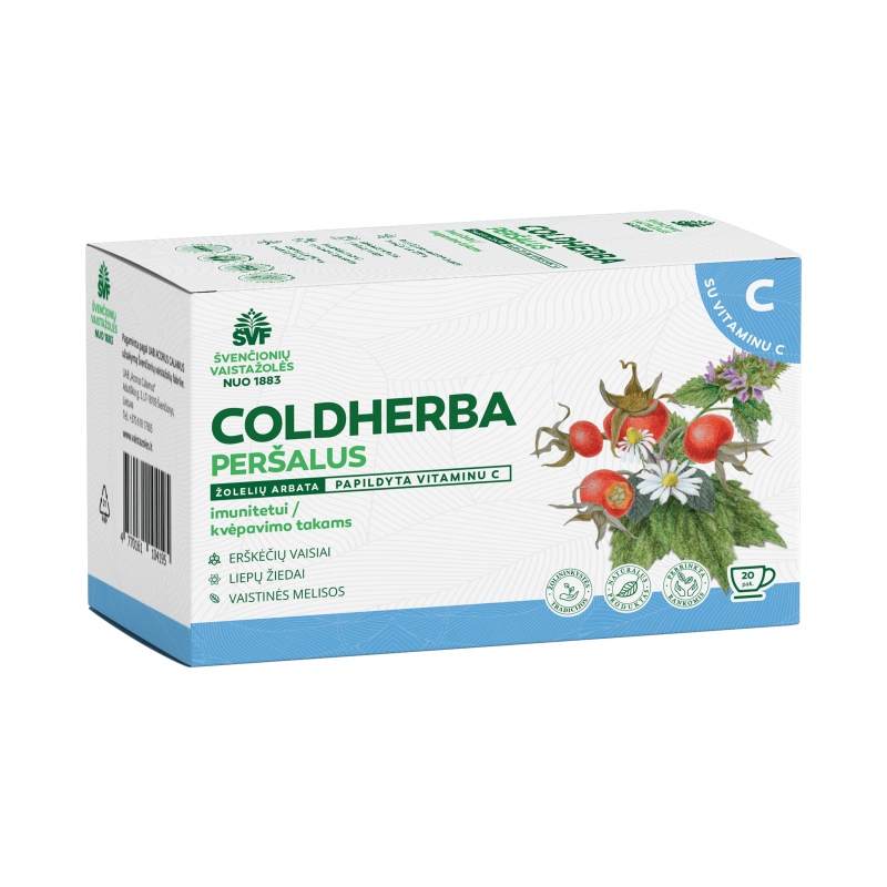 Coldherba, žolelių arbata su vitaminu C, imunitetui, Švenčionių vaistažolės, 20 pak.