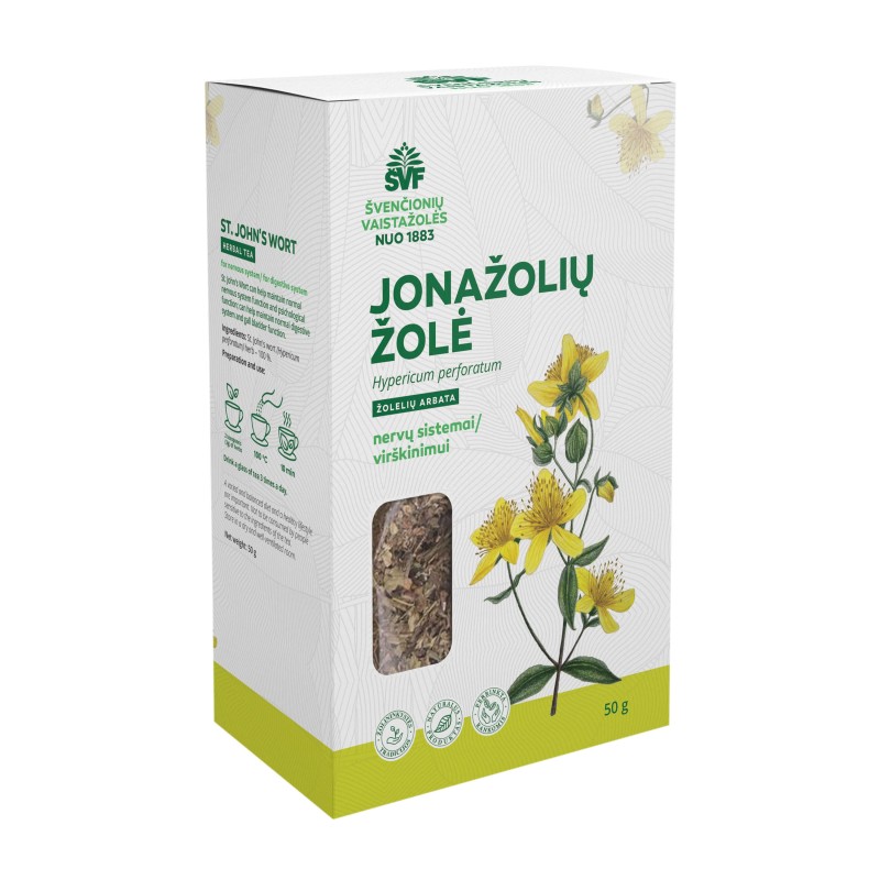 Jonažolių žolė, žolelių arbata,nervų sistemai / virškinimui, Švenčionių vaistažolės, 50 g
