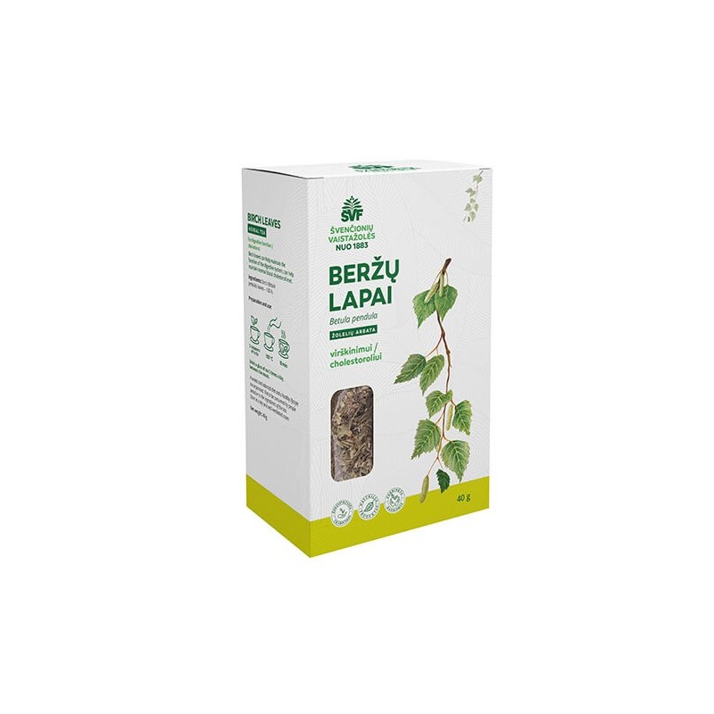 Birch leaves, herbal tea for digestion / cholesterol, Švenčionių vaistažolės, 40 g