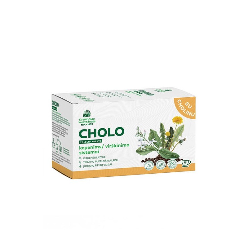 Cholo, žolelių arbata, kepenims / virškinimo sistemai Švenčionių vaistažolės, 20 pakelių