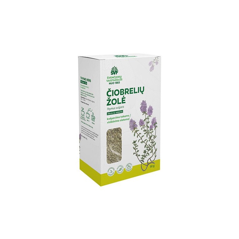 Čiobrelių žolė, žolelių arbata, kvėpavimo takams/ virškinimo sistemai, Švenčionių vaistažolės, 50 g