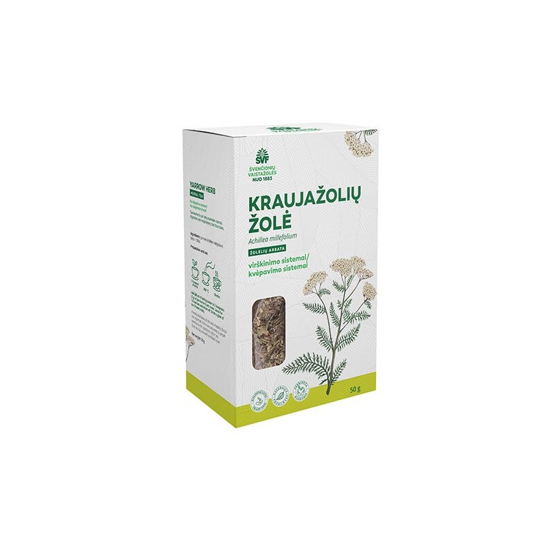 Yarrow herb, herbal tea for the digestive system / respiratory system, Švenčionių vaistažolės, 50 g
