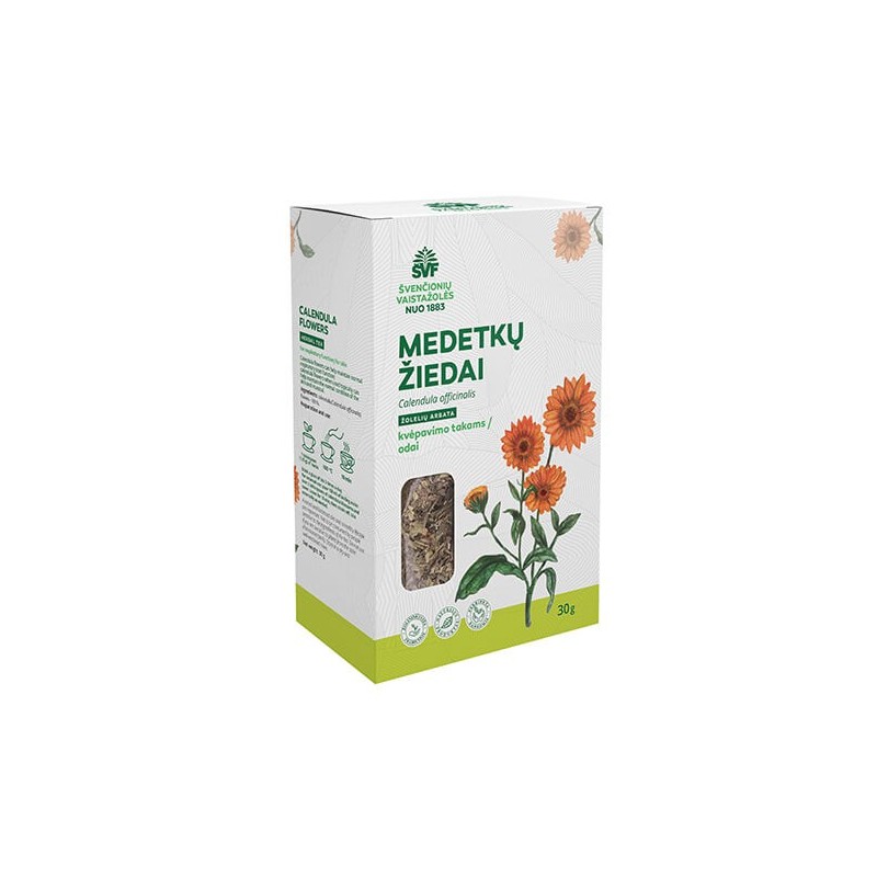 Žolelių arbata medetkų žiedai, kvėpavimo takams/ odai. Švenčionių vaistažolės, 30 g