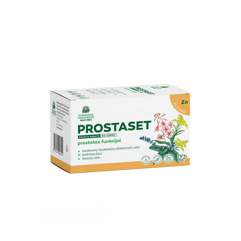 Prostaset, žolelių arbata su cinku, prostatos funkcijai, Švenčionių vaistažolės, 20 pakelių