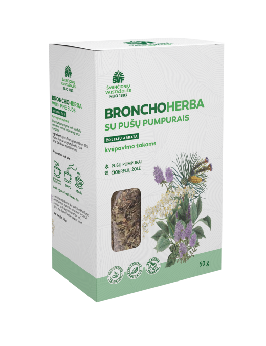 Bronchoherba forte su pušų pumpurais, kvėpavimo takams, Švenčionių vaistažolės, 50 g
