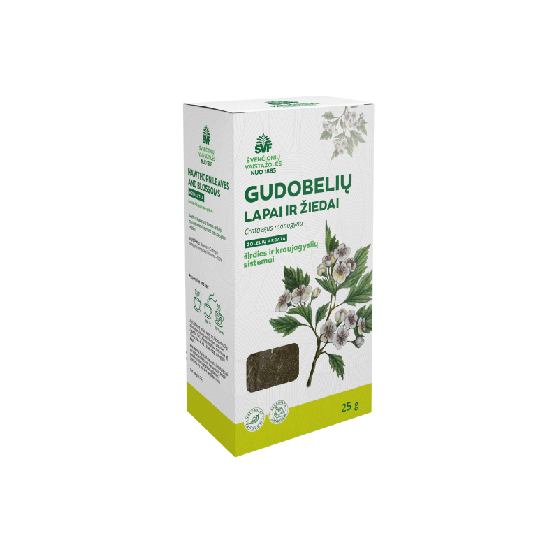 Gudobelių lapai ir žiedai, širdies ir kraujagyslių sistemai, Švenčionių vaistažolės, 25 g