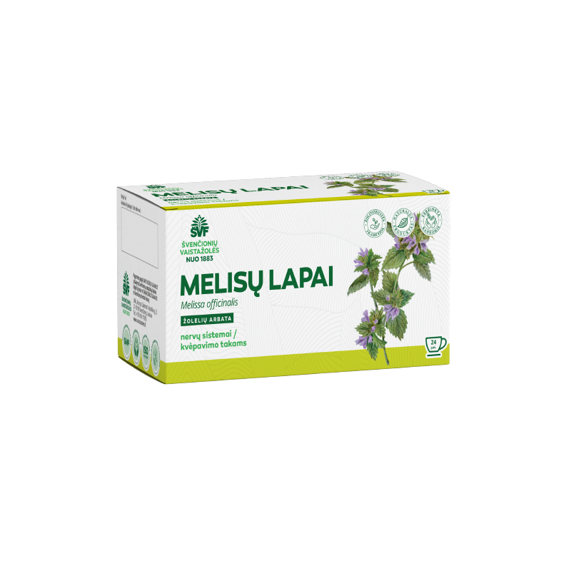 Lemon balm leaves, herbal tea for the nervous system, Švenčionių vaistažolės, 24 tea bags