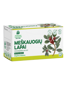 Meškauogių lapai, žolelių arbata, šlapimo takams, Švenčionių vaistažolės, 24 pak.