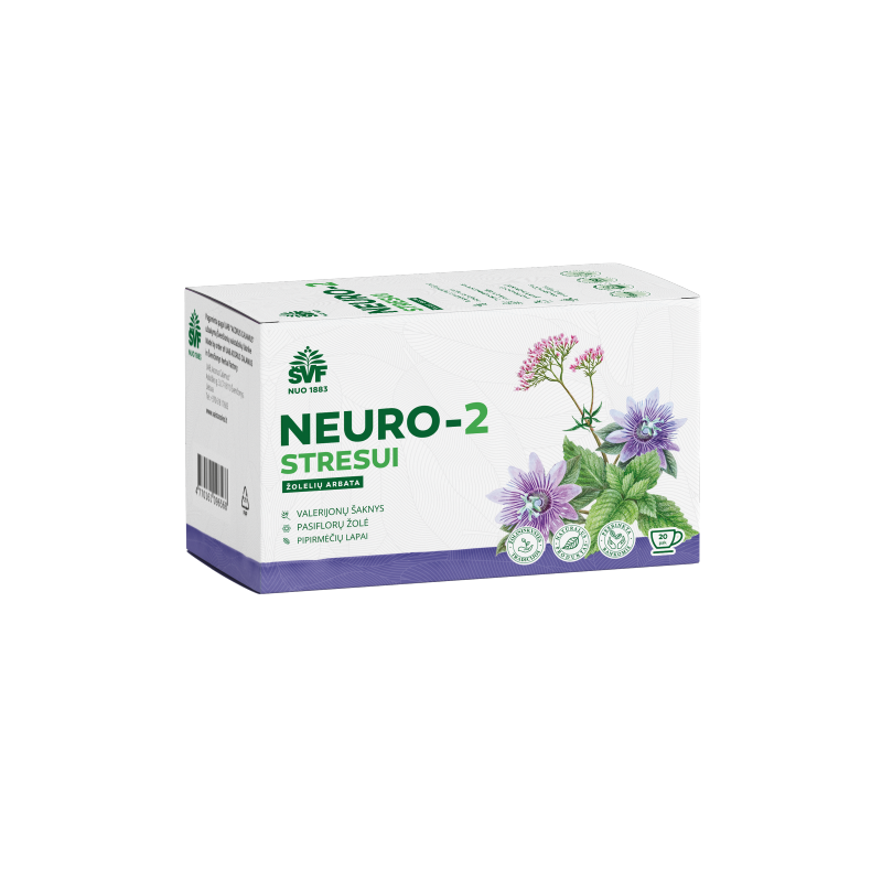 Neuro-2 stresui, žolelių arbata, Švenčionių vaistažolės, 20 pakelių