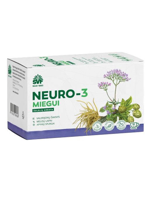 Neuro-3 miegui, žolelių arbata, Švenčionių vaistažolės, 20 pakelių