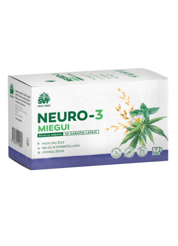 Neuro-3 miegui, žolelių arbata su kanapių lapais, Švenčionių vaistažolės, 20 pak.