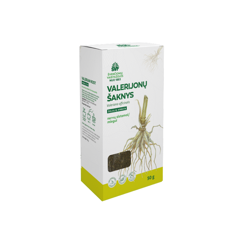 Valerijonų šaknys, žolelių arbata, nervų sistemai / miegui, Švenčionių vaistažolės, 50 g