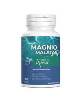 Magnio malatas, raumenims / nervų sistemai / kognityvinei funkcijai, Acorus Balance, 80 kaps.