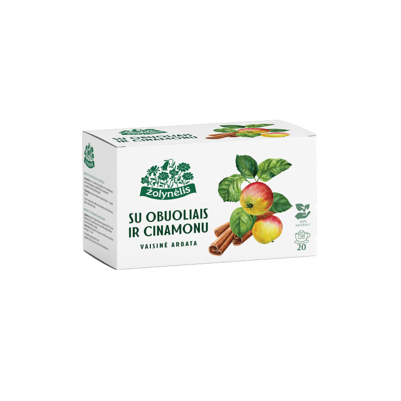 Vaisinė arbata su obuoliais ir cinamonu, Žolynėlis, 20 pakelių