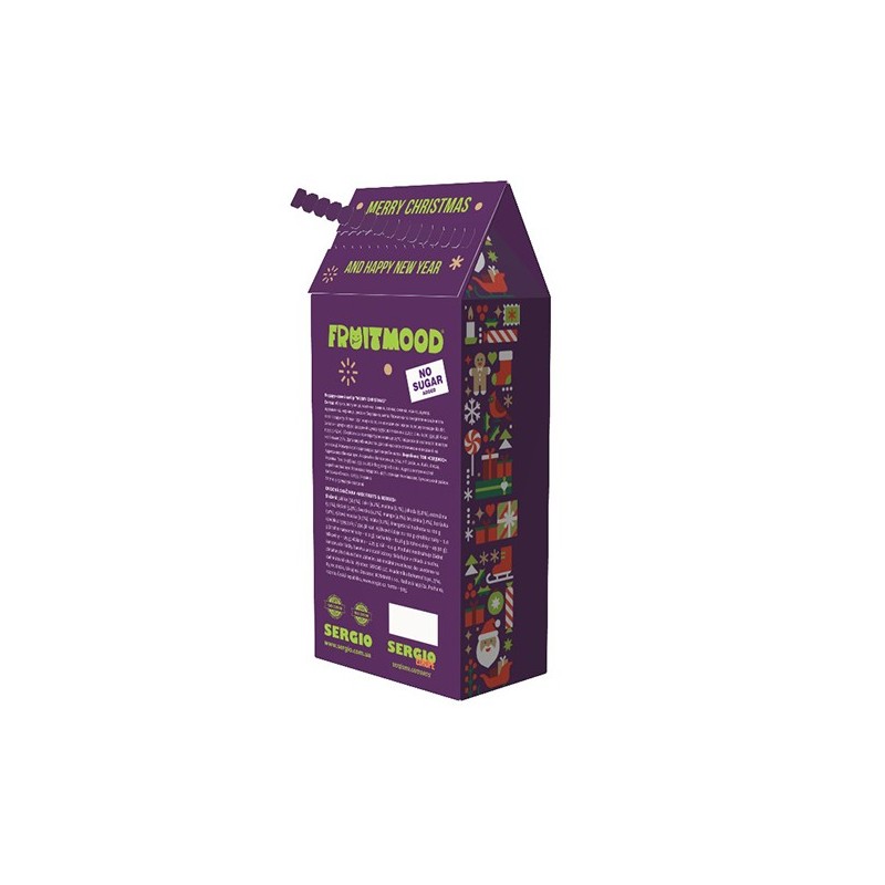 Vaisių-uogų užkandukai dovanų dėžutėje „Stebuklų šalies žiemos namai“, FRUITMOOD, 100g