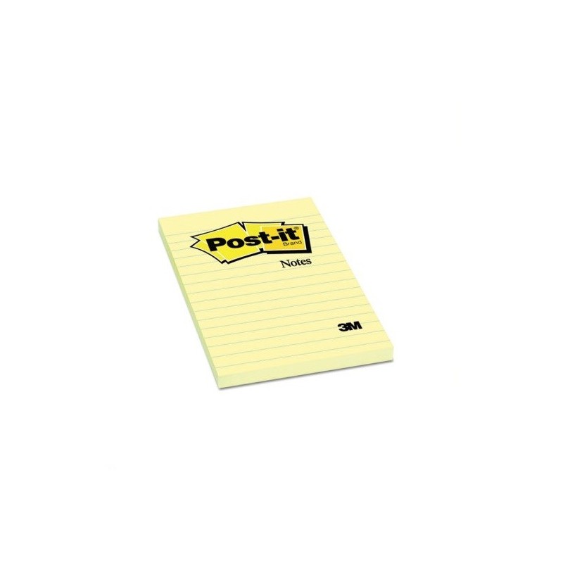 Lipnūs lapeliai 3M CANARY POST-IT linijomis 102x152mm