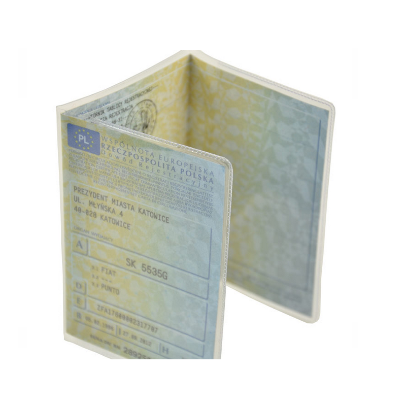 Įdėklas automobilio registracijos liudijimui 21,5x11,3 cm, skaidrus
