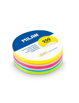 Lipnūs lapeliai MILAN NEON apvalūs 67mm 250lap. 6 spalvos.