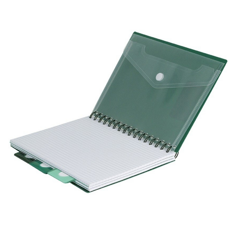 Studento knyga su spirale COOLPACK A4 200 puslapių/100 lapų, 5 skirtukai, langeliais, žalia sp.