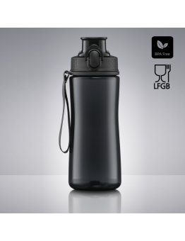 Gertuvė COLORISSIMO TRITAN, plastikinė 550ml, juodos spalvos