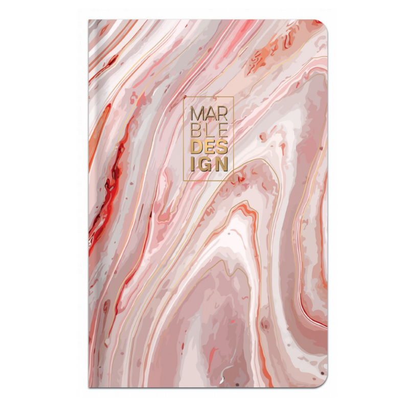 Užrašų knygutė kietu viršeliu MARBLE A6/96l. langeliais