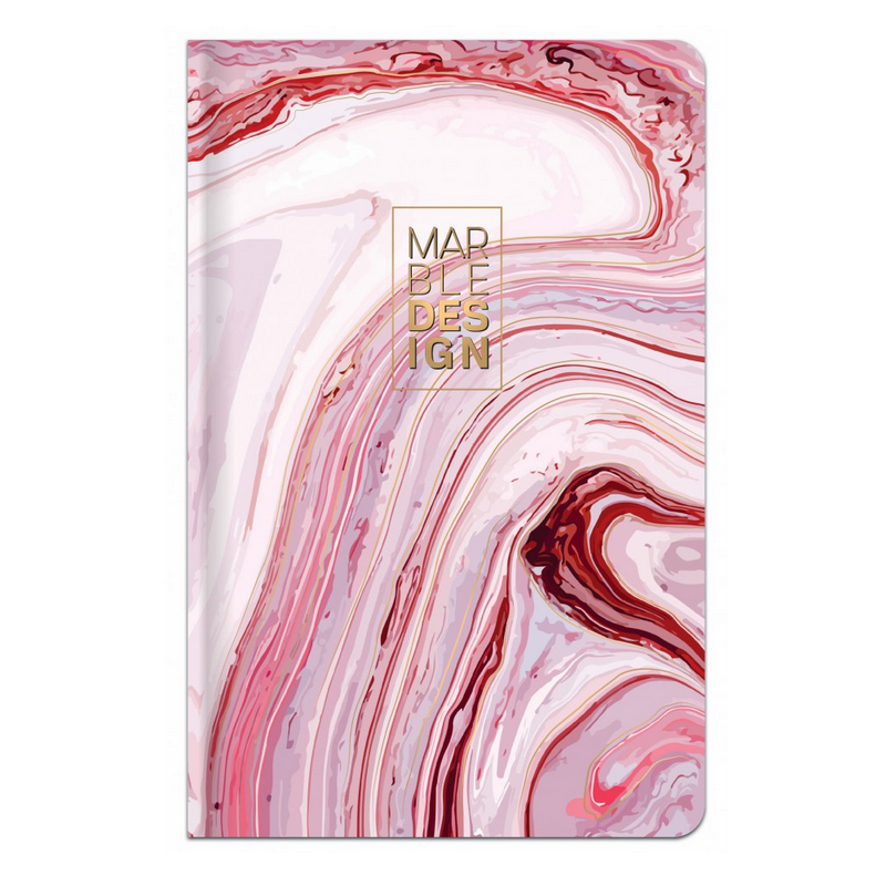 Užrašų knygutė kietu viršeliu MARBLE A6/96l. langeliais