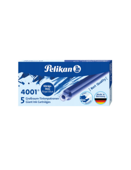 Rašalo kapsulės ilgos PELIKAN mėlynos 5 vnt.