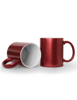 Puodelis METALLIC 330 ml, bordo sp., sublimacija