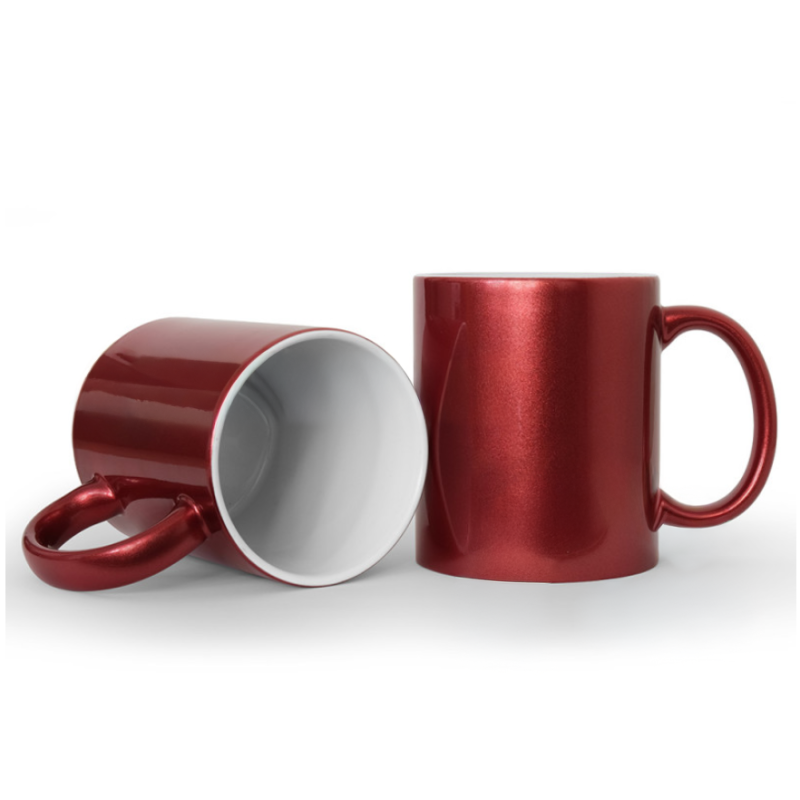 Puodelis METALLIC 330 ml, bordo sp., sublimacija