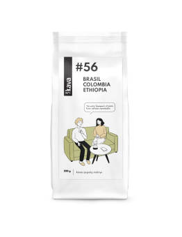Skrudintos kavos pupelės KAVA96 Nr.56, MIX (Brasil NY2 Moggiana, Ethiopie Yirgacheffe, Colombia Supremo)