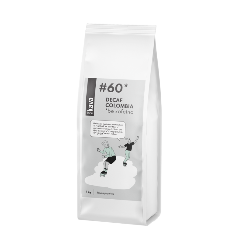 Skrudintos rūšinės rūšinės kavos pupelės be kofeino KAVA96 Nr.60, Colombia Decaf | Onelife.lt