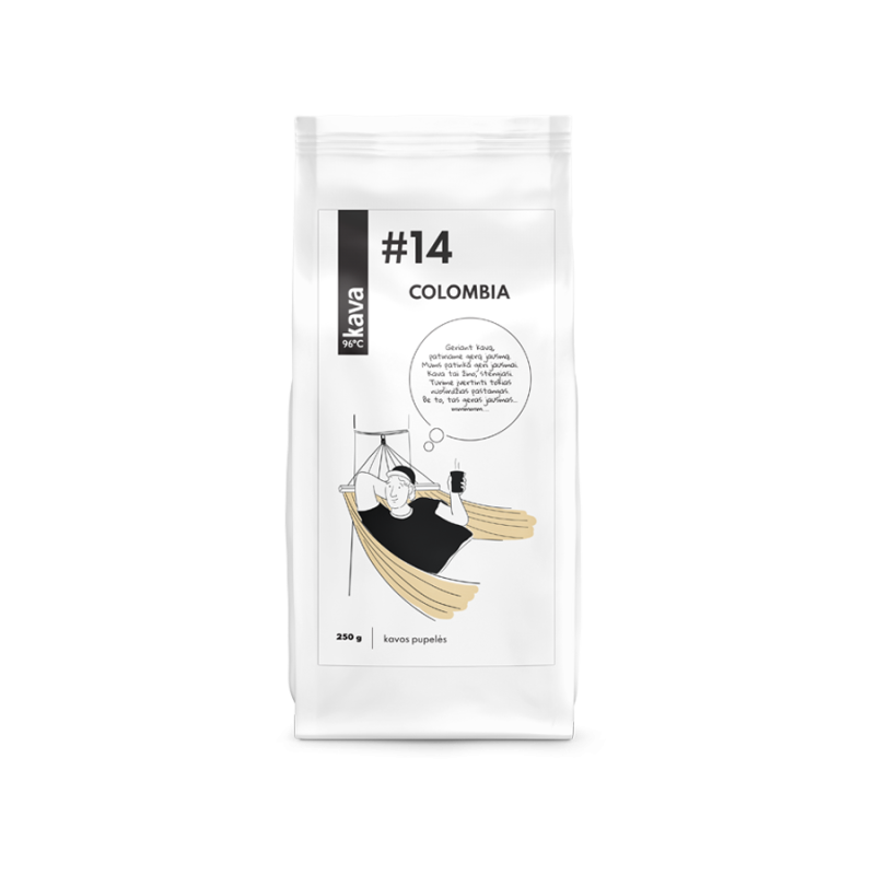 KAVA96 Nr.14 roasted coffee beans, COLOMBIA Supremo 17/18