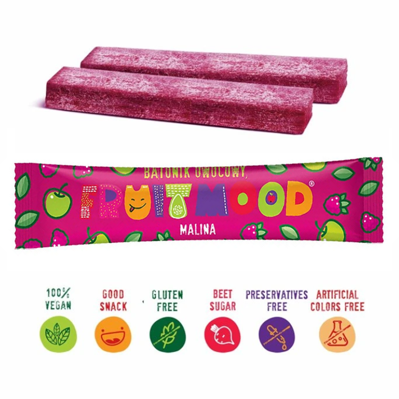 Vaisių batonėliai su avietėmis| Fruitmood