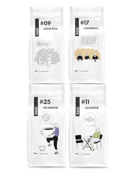 Kavos pupelių rinkinys Centrinė Amerika (250 g x 4 vnt.), KAVA96