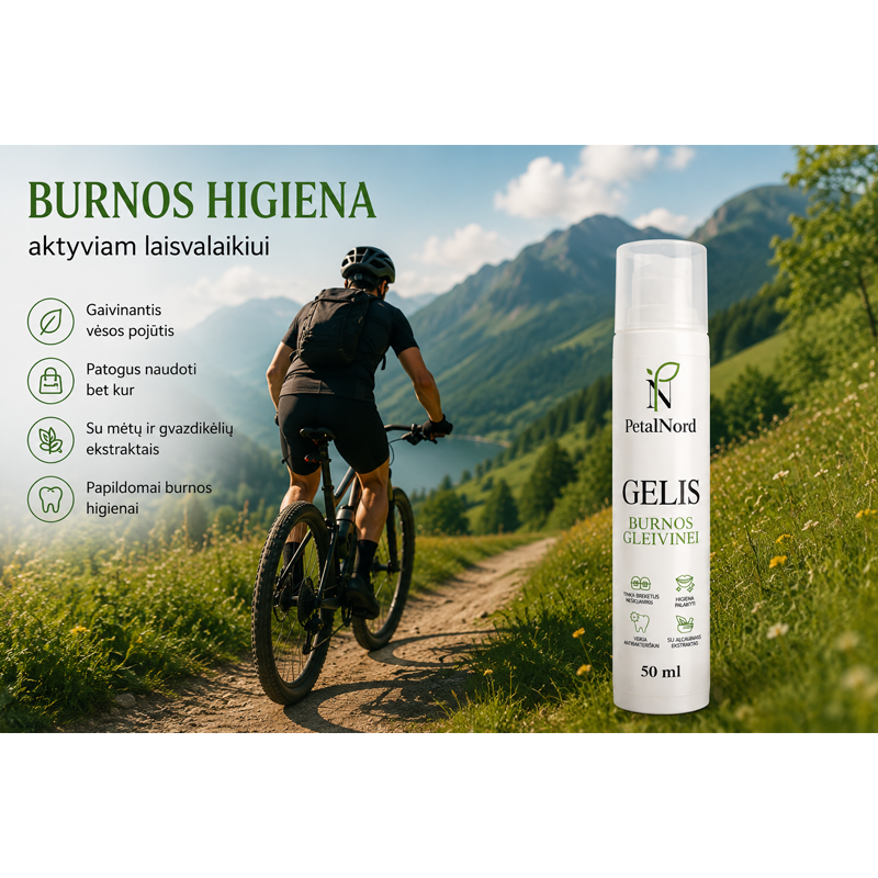 Gelis, burnos gleivinei, PetalNord, 50ml.