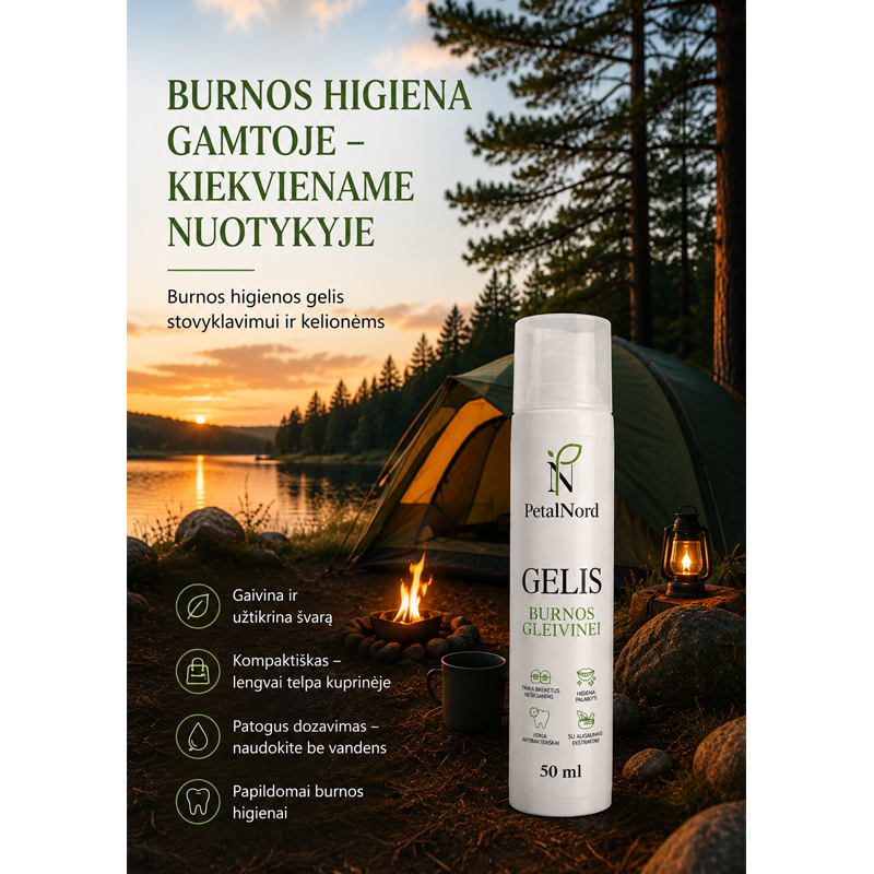 Gelis, burnos gleivinei, PetalNord, 50ml.