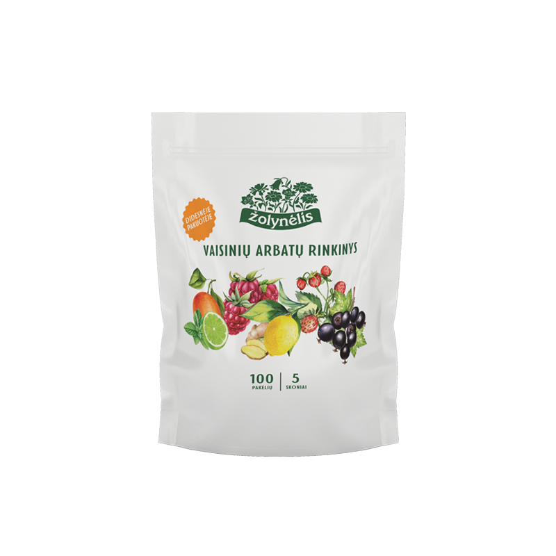 Fruit tea selection in a ZIP pack, Žolynėlis, 100 tea bags