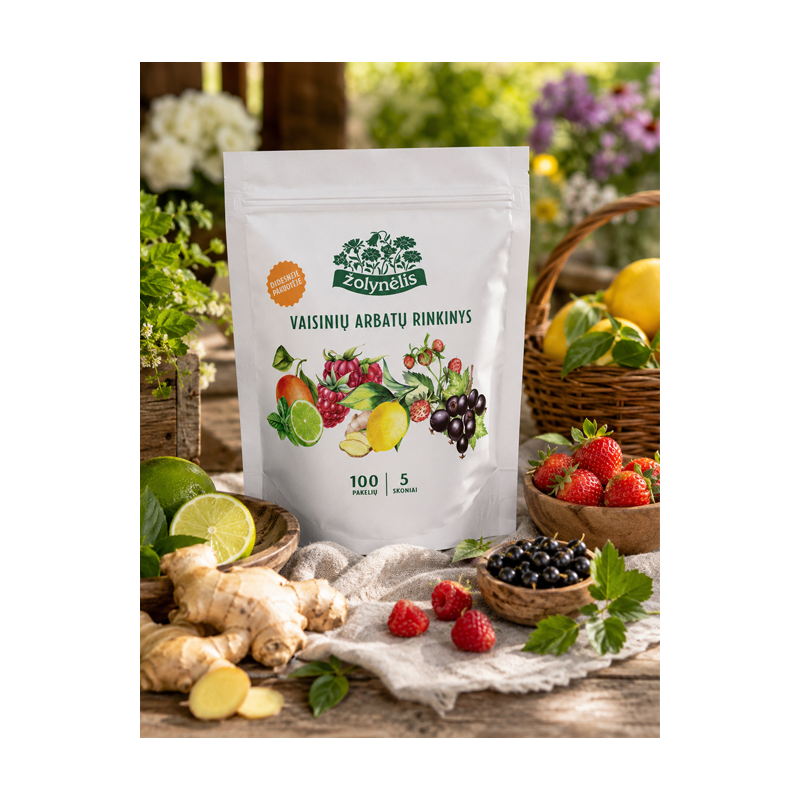Fruit tea selection in a ZIP pack, Žolynėlis, 100 tea bags