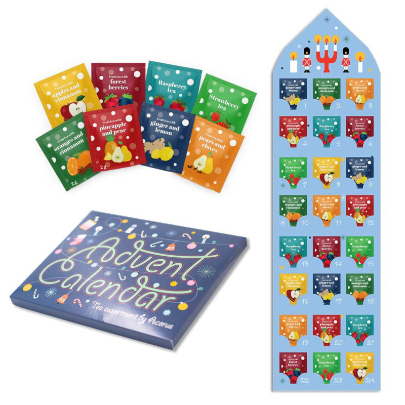 Tea advent calendar, Acorus, 60 tea bags, 8 flavours