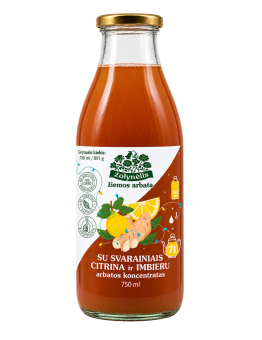 Žiemos arbata su svarainiais su citrina ir imbieru, arbatos koncentratas, Žolynėlis, 750 ml
