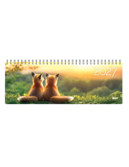 Horizontalus stalo kalendorius MEMO CARD CHILDREN OF SUN 2027m., laminuoto kartono viršeliu