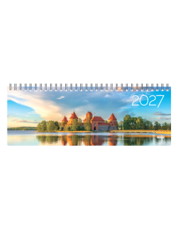 Horizontalus stalo kalendorius MEMO CARD TRAKAI 2027m., laminuoto kartono viršeliu