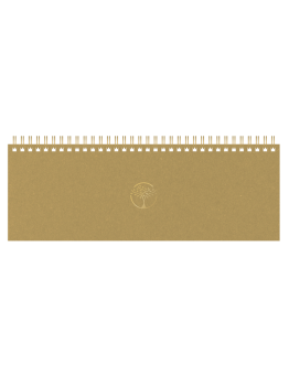 Horizontalus stalo kalendorius MEMO ECO CARDBOARD 2027m., t. geltonos spalvos