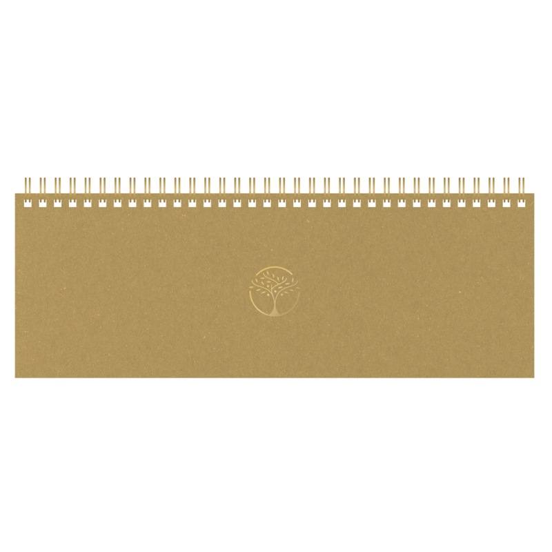 Horizontalus stalo kalendorius MEMO ECO CARDBOARD 2027m., t. geltonos spalvos