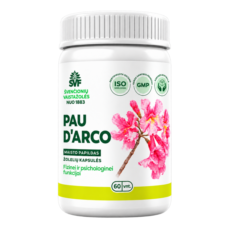 Pau D'arco, maisto papildas kapsulėse, Švenčionių vaistažolės, 60 vnt.  | Onelife.lt