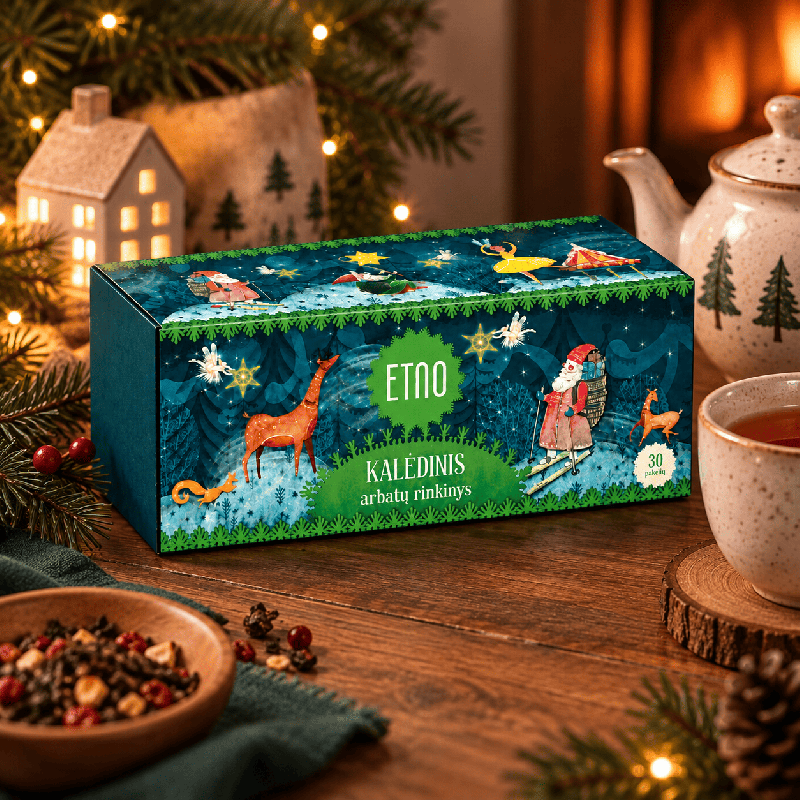 Kalėdinis arbatų rinkinys, ETNO, 30 pakelių, 60 g.