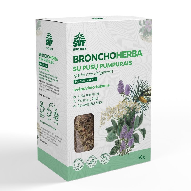 Arbata Bronchoherba forte su pušų pumpurais ŠVF, 50 g