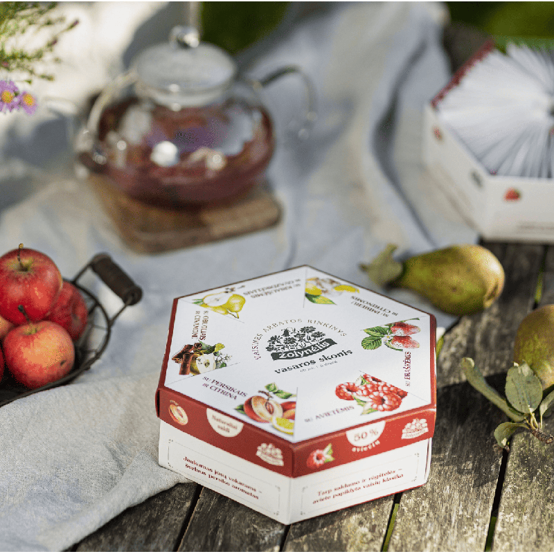 Vasaros skonis fruit tea selection box, Žolynėlis, 60 tea bags, 6 flavours