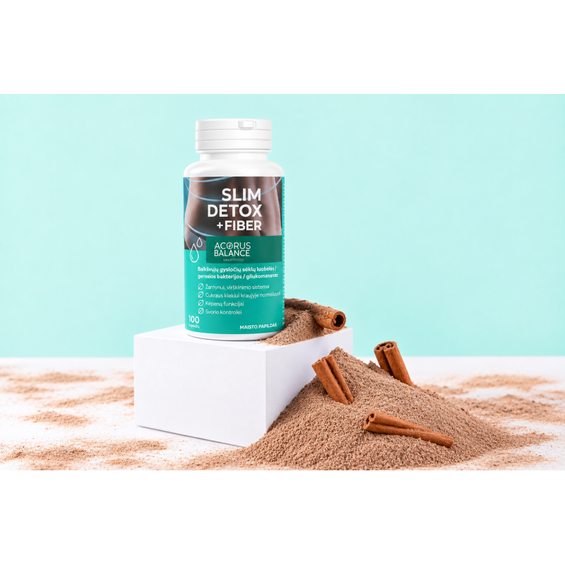 Slim detox fiber+, skaidulos kapsulėse, žarnynui, Acorus Balance | Onelife.lt