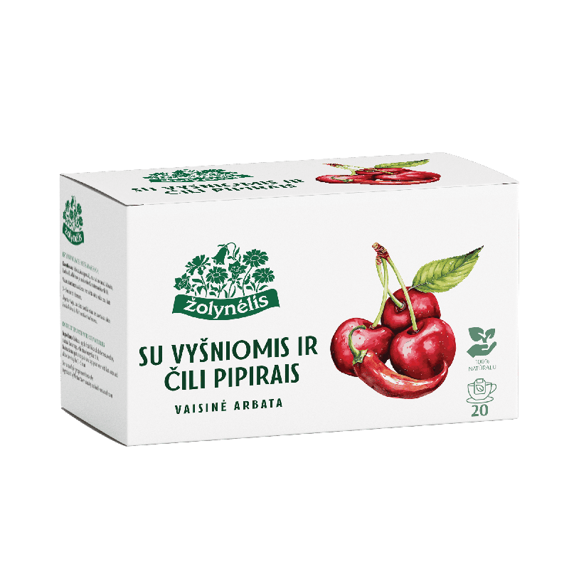Fruit tea with cherry and chilli, Žolynėlis, 20 tea bags